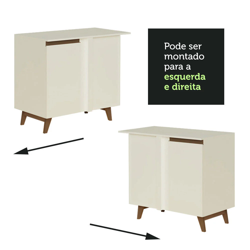 Balcão de Canto Madesa Reims 1 Porta Branco - Image 7