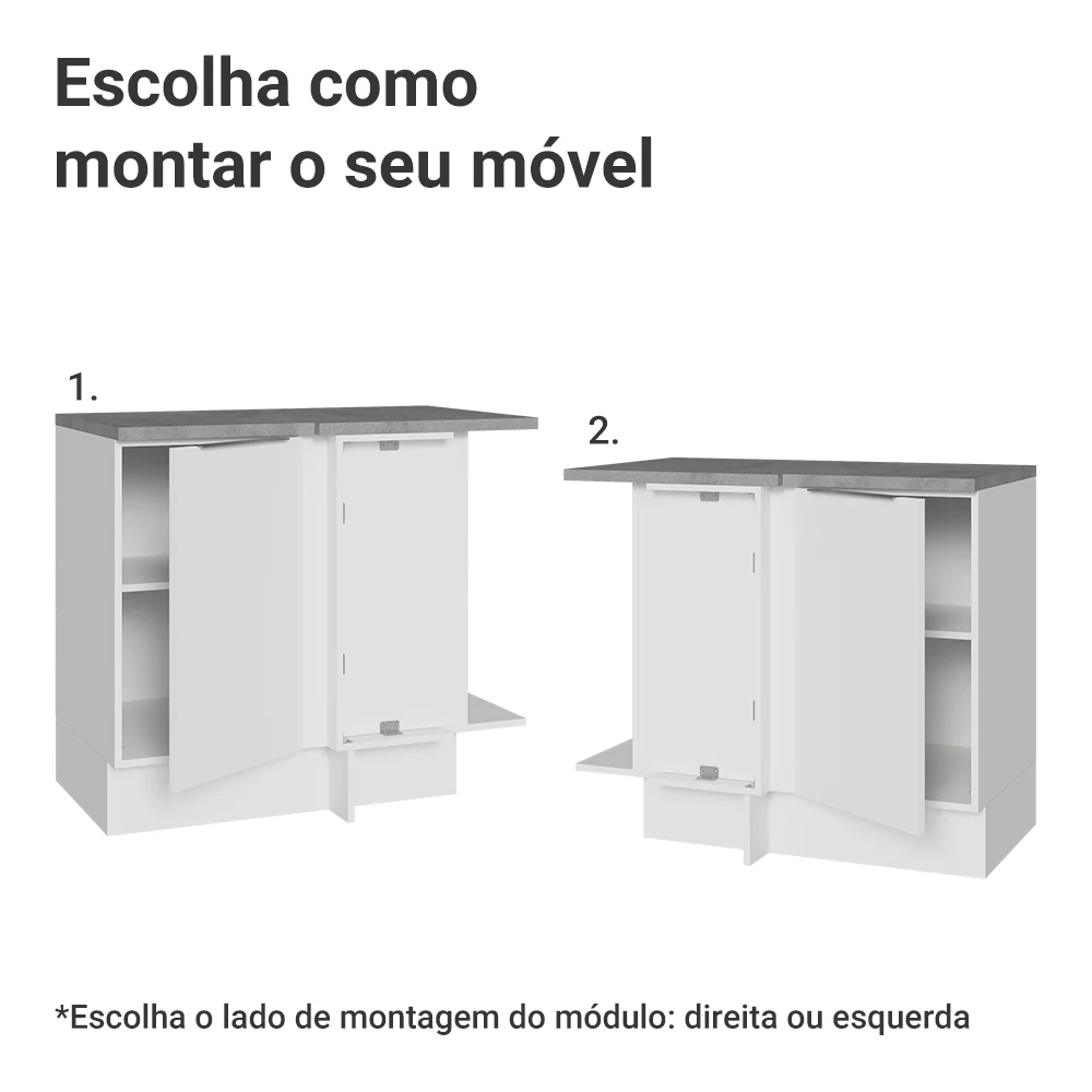 Balcão de Canto Madesa Stella 1 Porta Branco - Image 4
