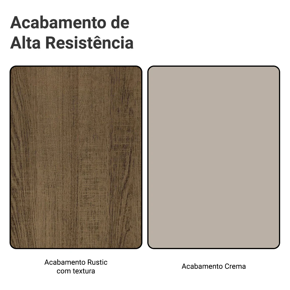 Balcão de Canto para Linha de 60 cm Profundidade (Sem Tampo) Rustic/Crema Vik Madesa - Image 11