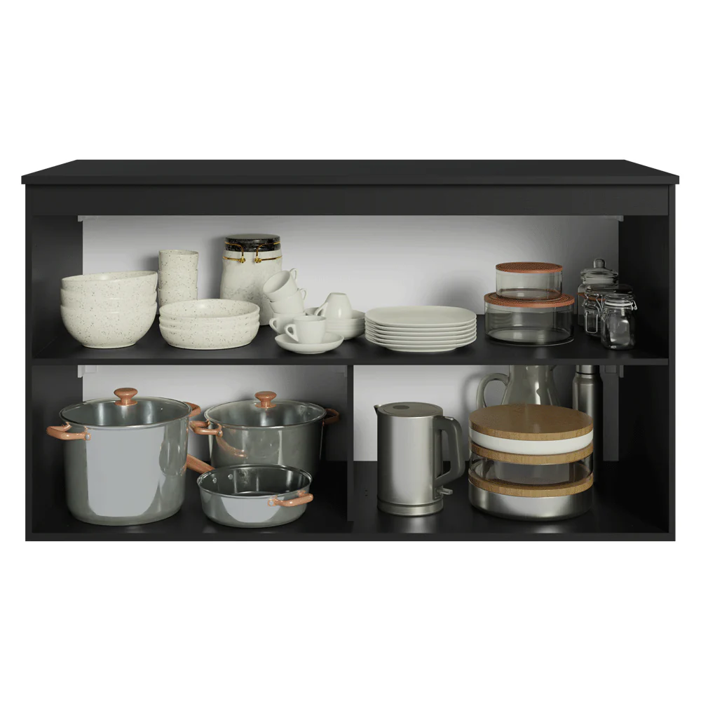 Balcão de Cozinha 120 cm 2 Portas Suspenso Preto Nice Madesa - Image 4