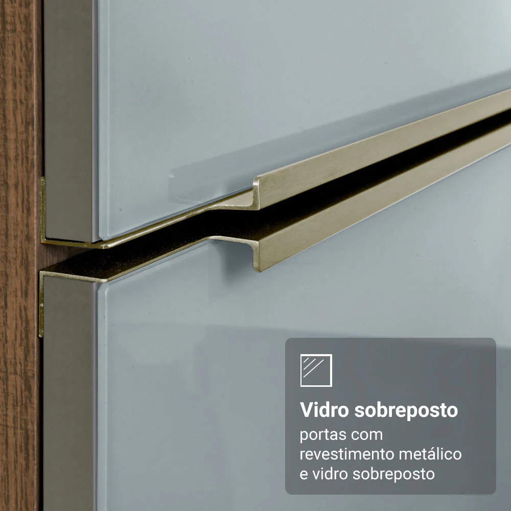 Balcão de Cozinha 60 cm 3 Gavetas (Sem Tampo) Rustic/Cinza Lux Madesa - Image 8