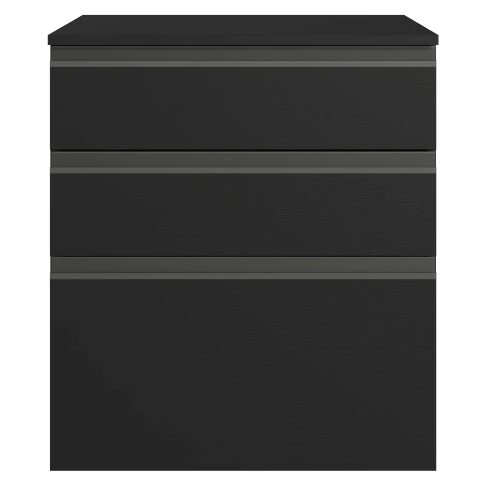 Balcão de Cozinha 60 cm 3 Gavetas Suspenso Preto Nice Madesa - Image 11