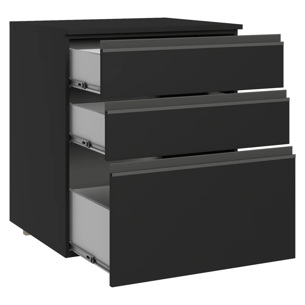 Balcão de Cozinha 60 cm 3 Gavetas Suspenso Preto Nice Madesa - Image 12