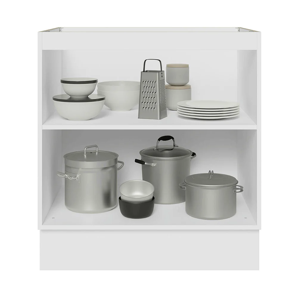 Balcão de Cozinha 70 cm 2 Portas (Sem Tampo) Branco/Cinza Lux Madesa - Image 4