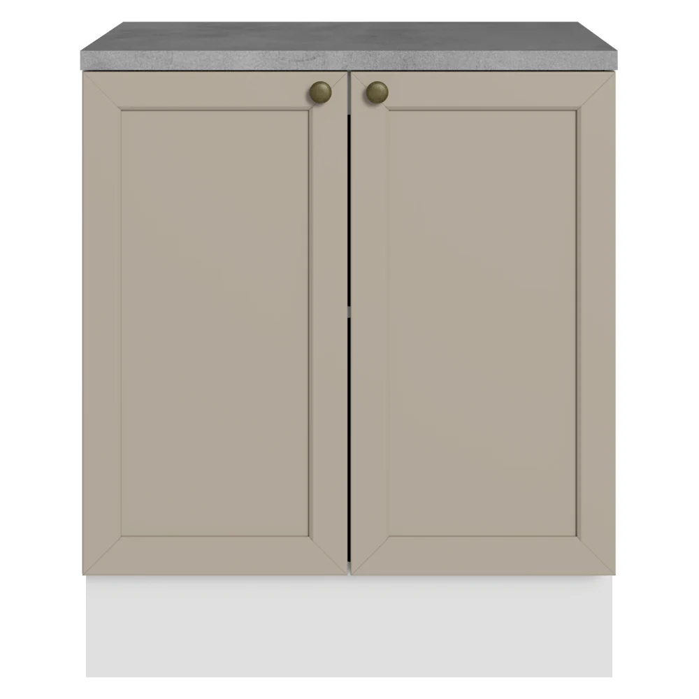 Balcão de Cozinha 70 x 60 cm 2 Portas (Com Tampo) Branco/Crema Vik Madesa - Image 12