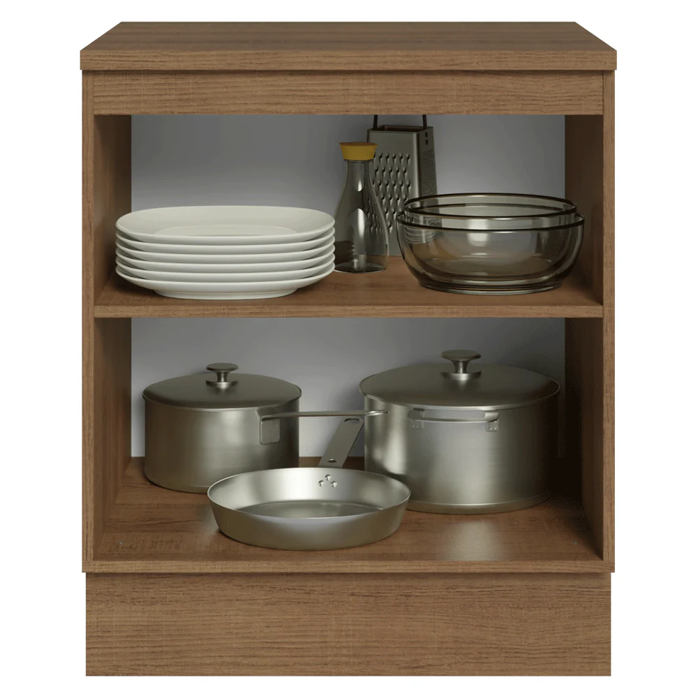 Balcão de Cozinha 70 x 60 cm 2 Portas (Com Tampo) Rustic/Crema Vik Madesa - Image 4