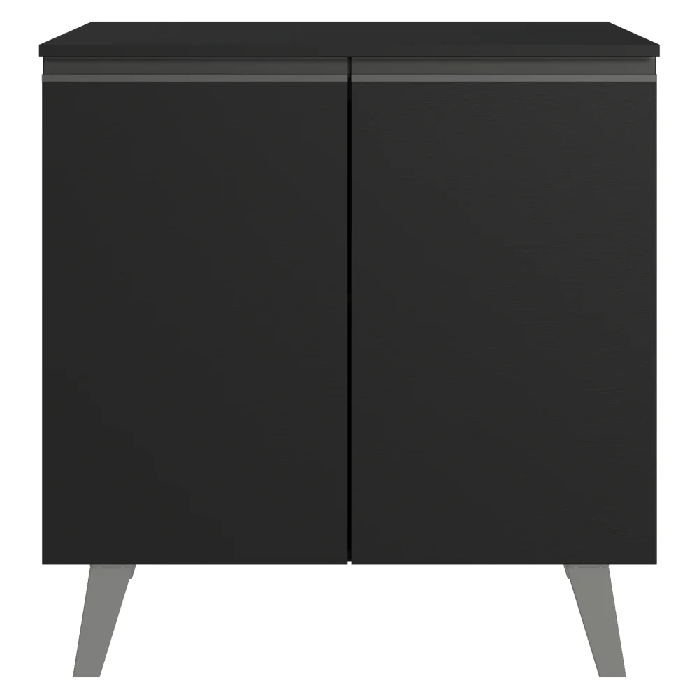 Balcão de Cozinha 80 cm 2 Portas Com Pés Preto Nice Madesa - Image 11