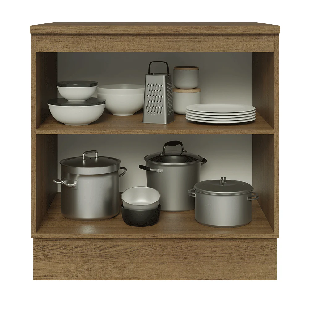 Balcão de Cozinha 80 cm 2 Portas Rustic/Cinza Lux Madesa - Image 4