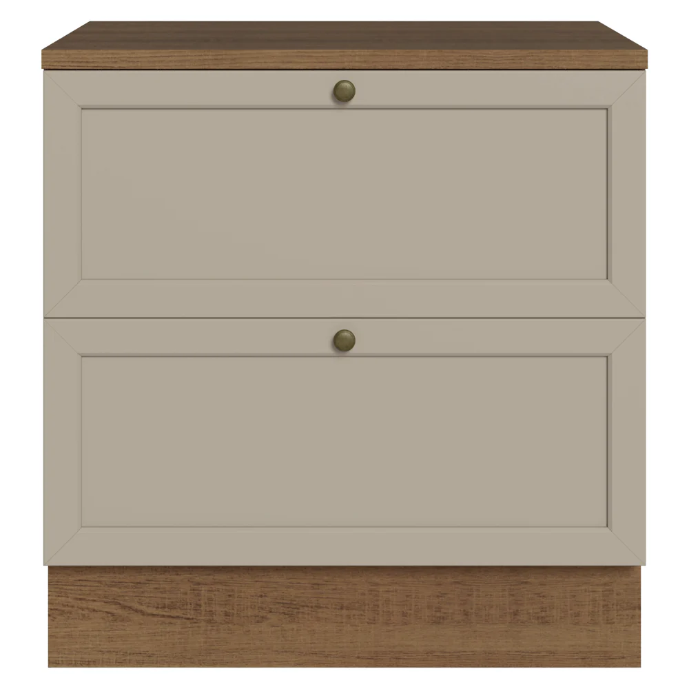 Balcão de Cozinha 80 x 60 cm 2 Gavetas (Com Tampo) Rustic/Crema Vik Madesa - Image 10