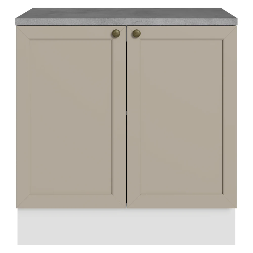 Balcão de Cozinha 80 x 60 cm 2 Portas (Com Tampo) Branco/Crema Vik Madesa - Image 12