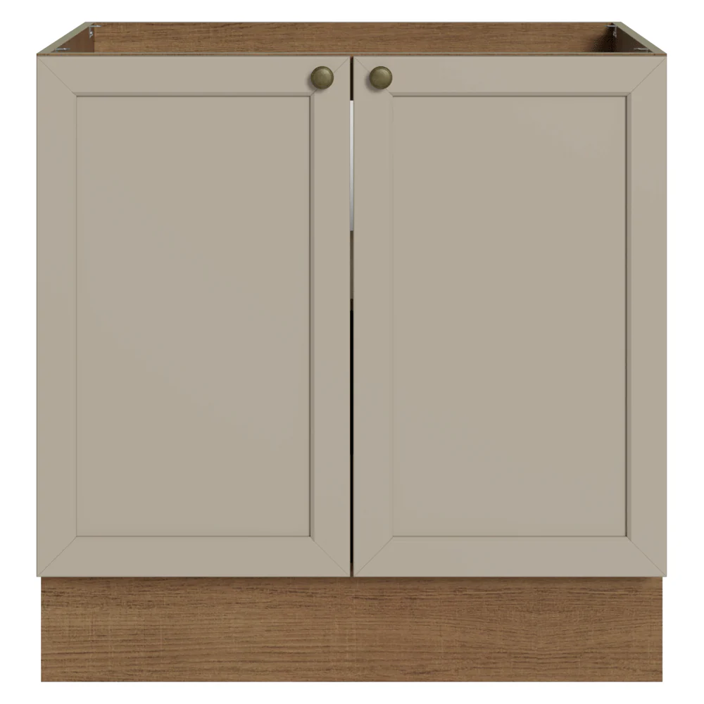Balcão de Cozinha 80 x 60 cm 2 Portas (Sem Tampo) Rustic/Crema Vik Madesa - Image 12