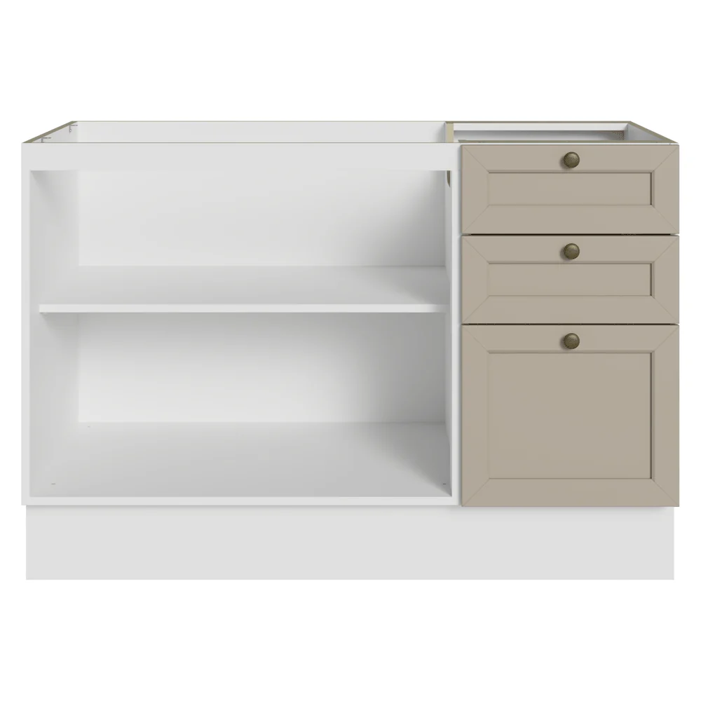 Balcão de Pia 120 cm 2 Portas 3 Gavetas (Sem Tampo) Branco/Crema Vik Madesa - Image 12
