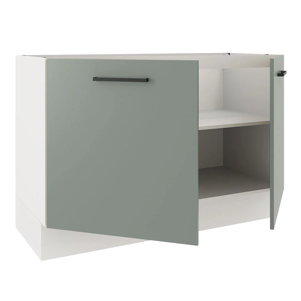 Balcão Gabinete de Pia Madesa Agata 2 Portas (Sem Tampo e Pia) Branco/Cinza - Image 4