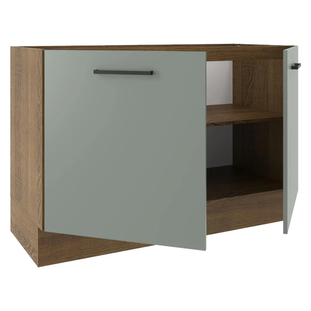 Balcão Gabinete de Pia Madesa Agata 2 Portas (Sem Tampo e Pia) Rustic/Cinza - Image 4