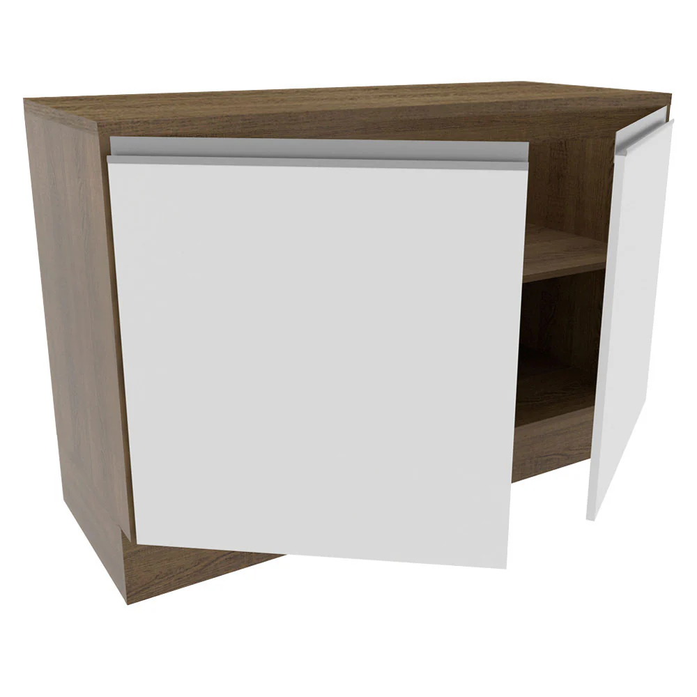 Balcão Madesa Glamy 120 cm 2 Portas (Com Tampo) Rustic/Branco - Image 5