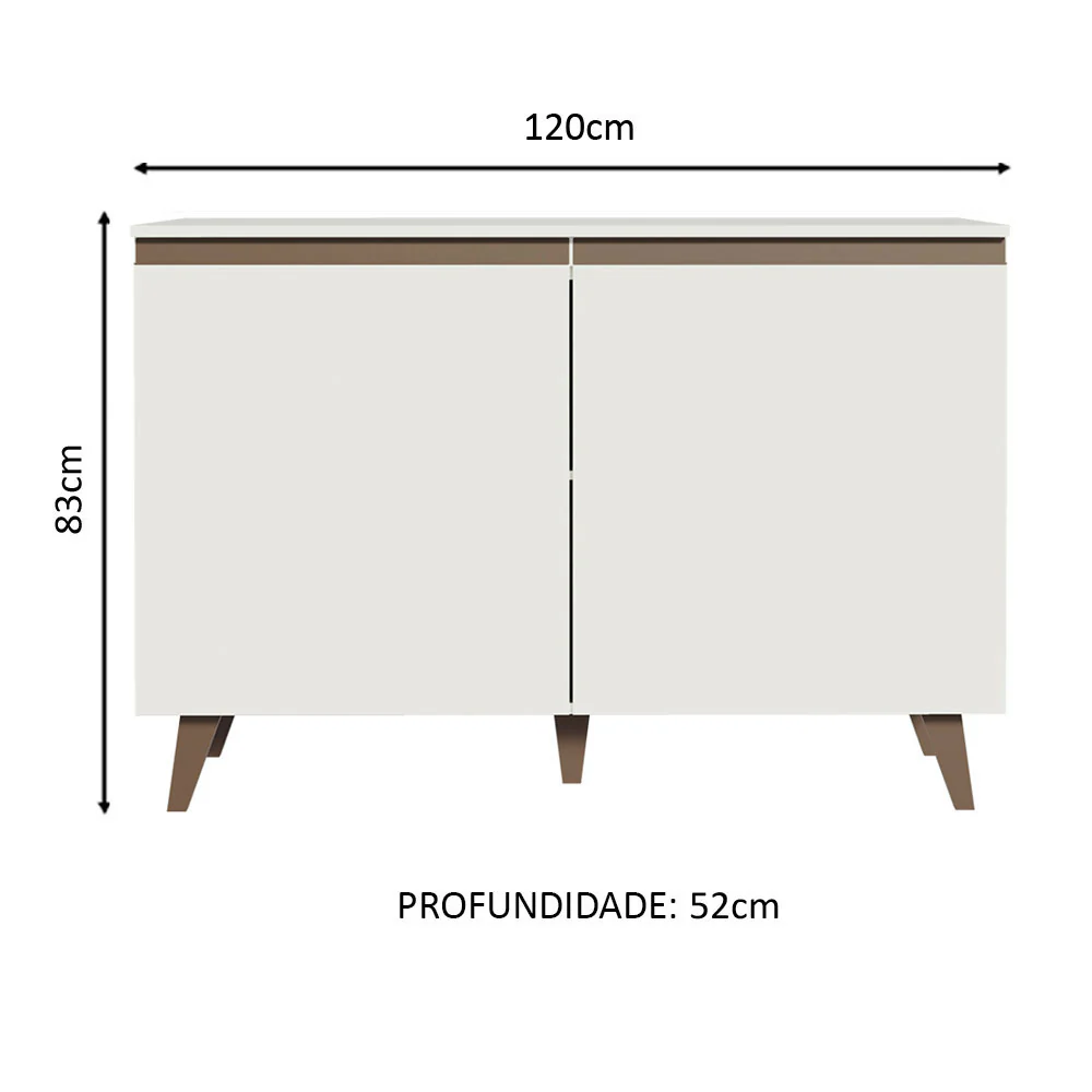 Balcão Gabinete de Pia Madesa Reims 2 Portas Branco - Image 2