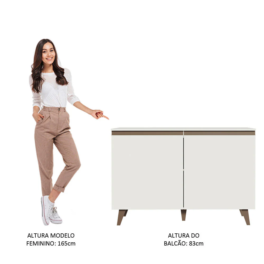 Balcão Gabinete de Pia Madesa Reims 2 Portas Branco - Image 5