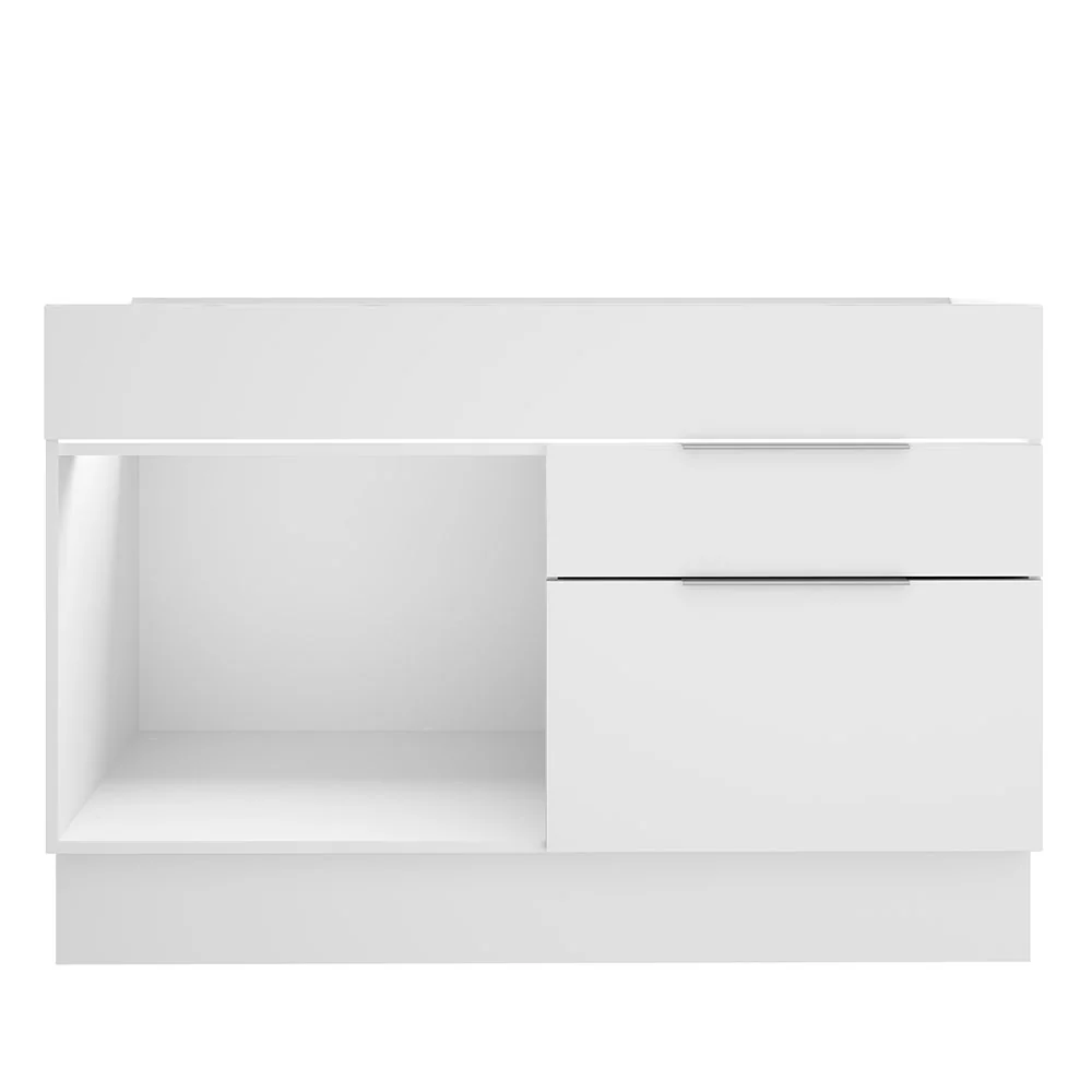 Balcão Gabinete de Pia Madesa Stella 1 Porta e 2 Gavetas (Sem Tampo e Pia) Branco - Image 11