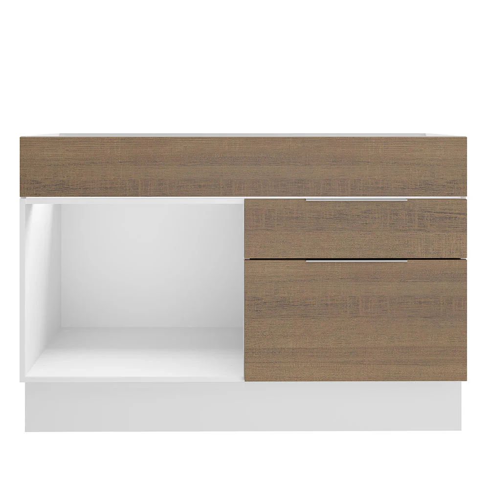 Balcão Gabinete de Pia Madesa Stella 1 Porta e 2 Gavetas (Sem Tampo e Pia) Branco/Rustic - Image 11