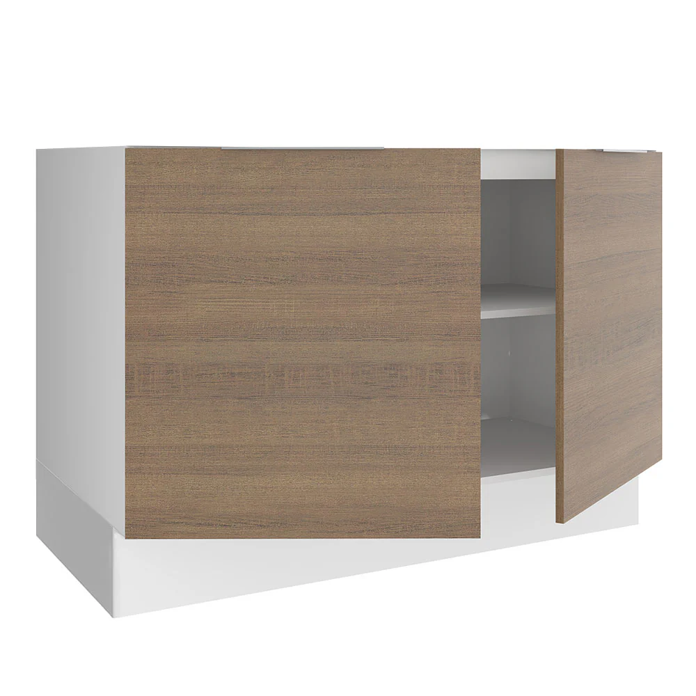 Balcão Gabinete de Pia Madesa Stella 2 Portas (Sem Tampo e Pia) Branco/Rustic - Image 4