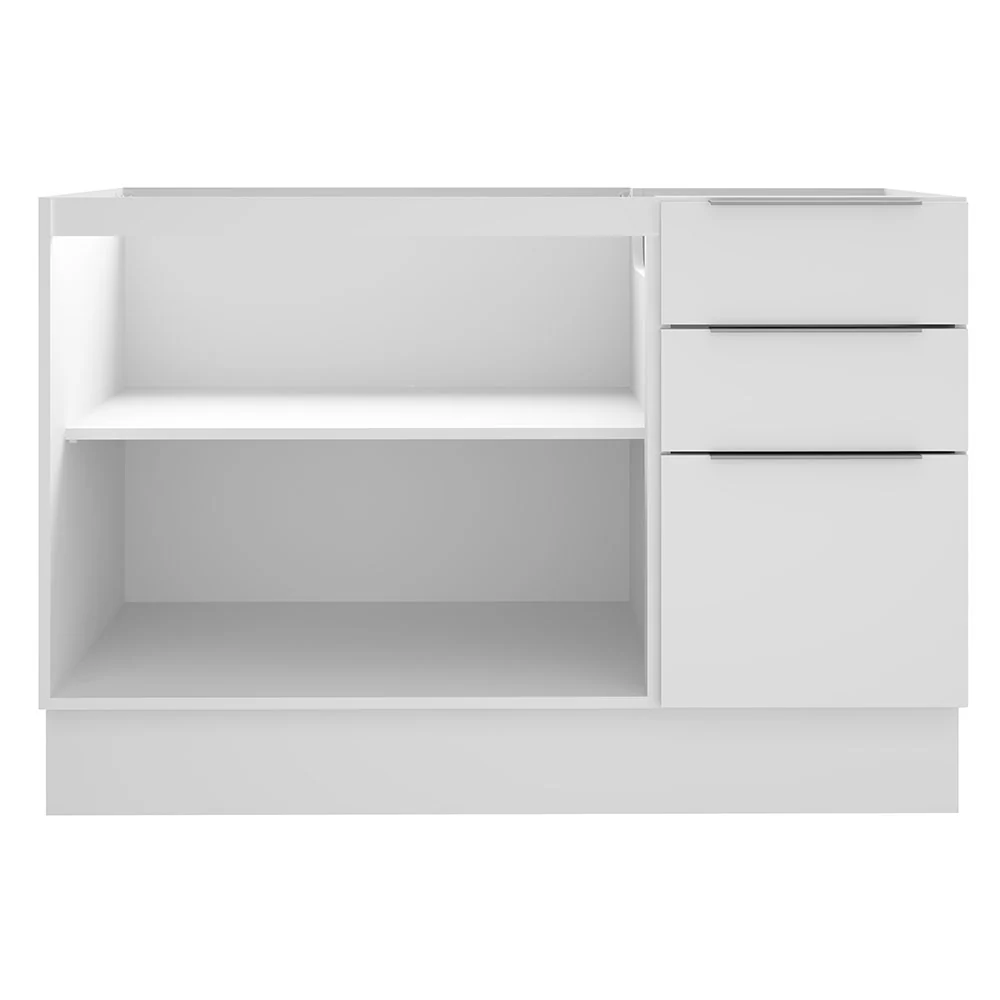 Balcão Gabinete de Pia Madesa Stella 2 Portas e 3 Gavetas (Sem Tampo e Pia) Branco - Image 11