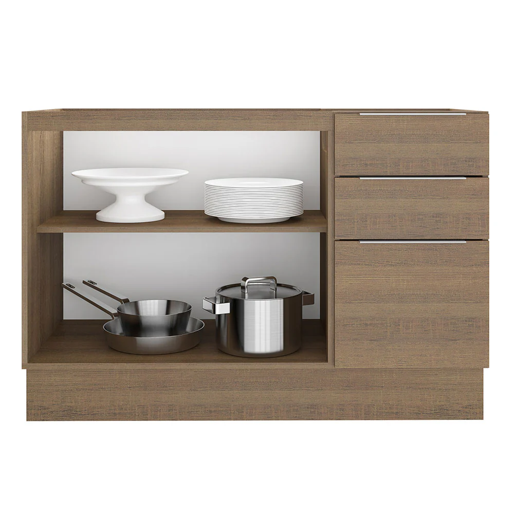Balcão Gabinete de Pia Madesa Stella 2 Portas e 3 Gavetas (Sem Tampo e Pia) Rustic - Image 3