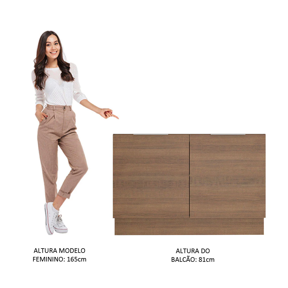 Balcão Gabinete de Pia Madesa Stella 2 Portas (Sem Tampo e Pia) Rustic - Image 5