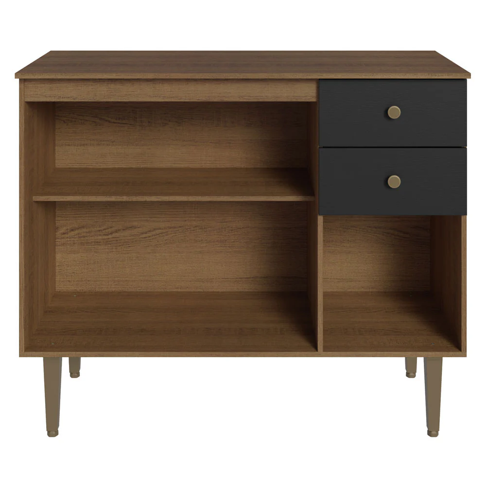 Balcão Gabinete 3 Portas 2 Gavetas Rustic/Preto Gourmet Madesa - Image 6