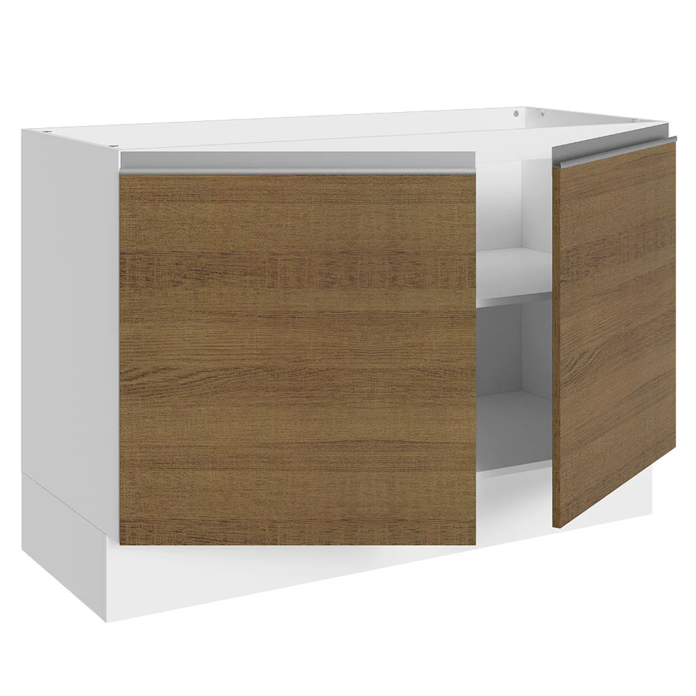 Balcão Gabinete de Pia Madesa Acordes 100% MDF 120 cm 2 Portas Branco/Rustic - Image 5