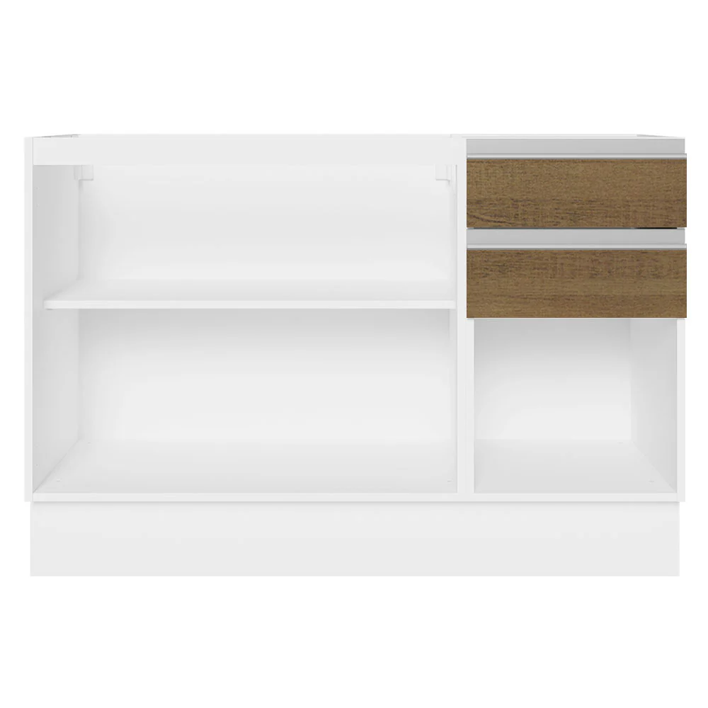 Balcão Gabinete de Pia Madesa Acordes 100% MDF 120 cm 3 Portas e 2 Gavetas Branco/Rustic - Image 6