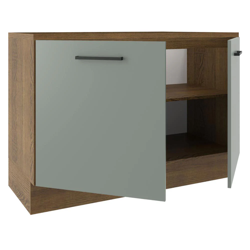 Balcão Gabinete Madesa Agata 120 x 60 cm 2 Portas (Com Tampo) Rustic/Cinza - Image 4