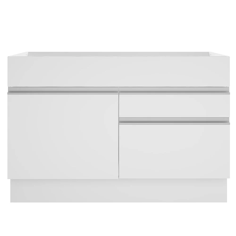 Balcão Gabinete de Pia Madesa Glamy 120 cm 1 Porta 2 Gavetas (Sem Tampo e Pia) Branco - Image 10