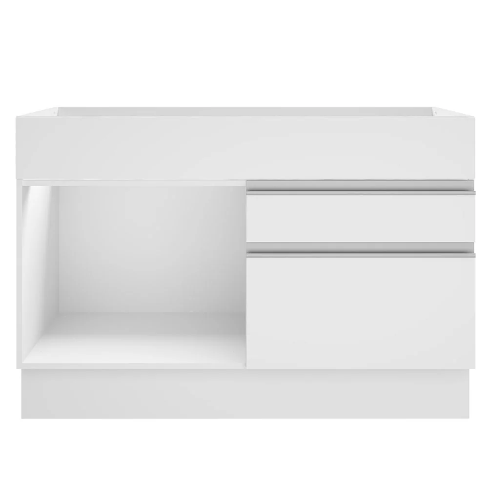 Balcão Gabinete de Pia Madesa Glamy 120 cm 1 Porta 2 Gavetas (Sem Tampo e Pia) Branco - Image 11