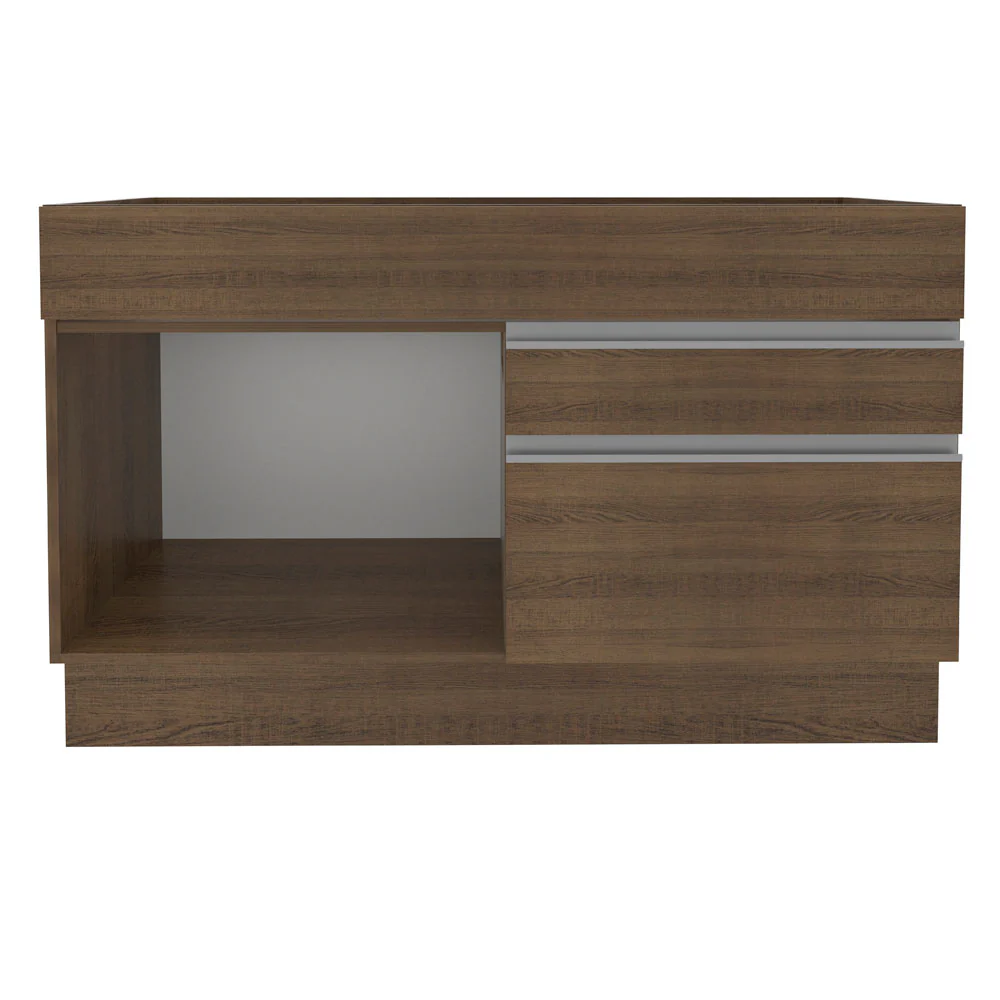 Balcão Gabinete de Pia Madesa Glamy 120 cm 1 Porta 2 Gavetas (Sem Tampo e Pia) Rustic - Image 11