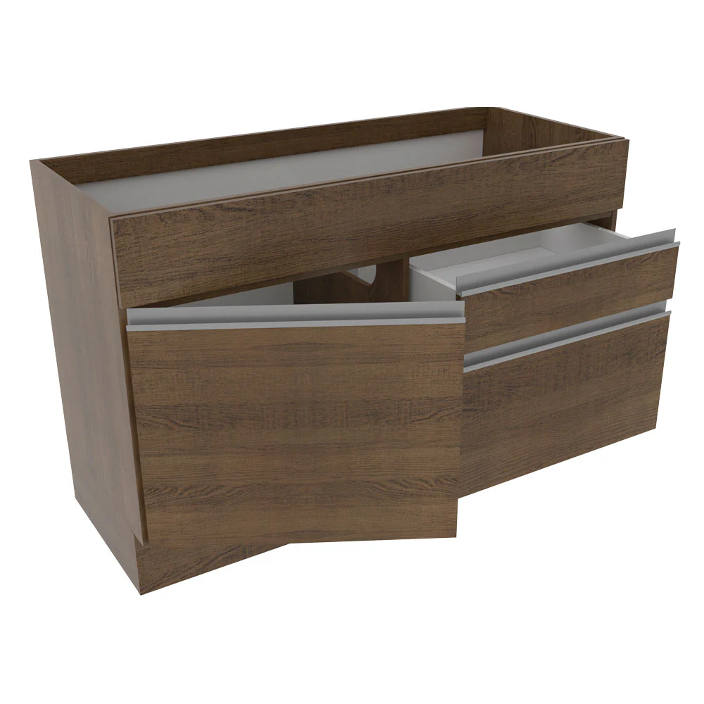 Balcão Gabinete de Pia Madesa Glamy 120 cm 1 Porta 2 Gavetas (Sem Tampo e Pia) Rustic - Image 4