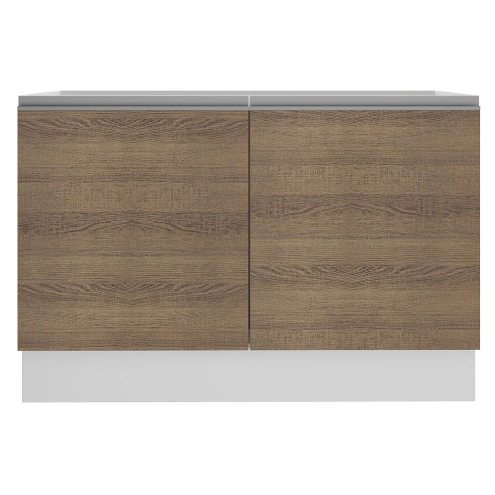 Balcão Gabinete de Pia Madesa Glamy 120 cm 2 Portas (Sem Tampo e Pia) Branco/Rustic - Image 10
