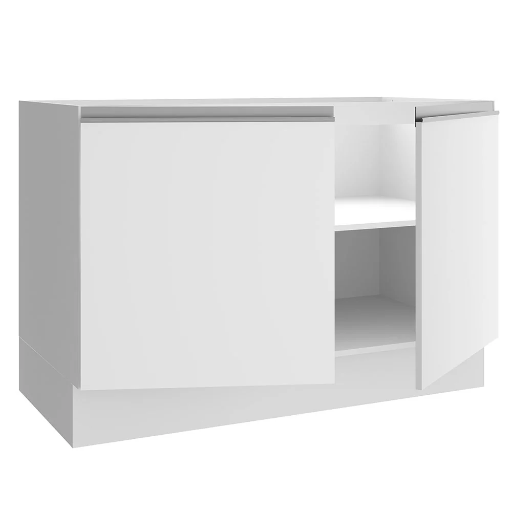 Balcão Gabinete de Pia Madesa Glamy 120 cm 2 Portas (Sem Tampo e Pia) Branco - Image 4