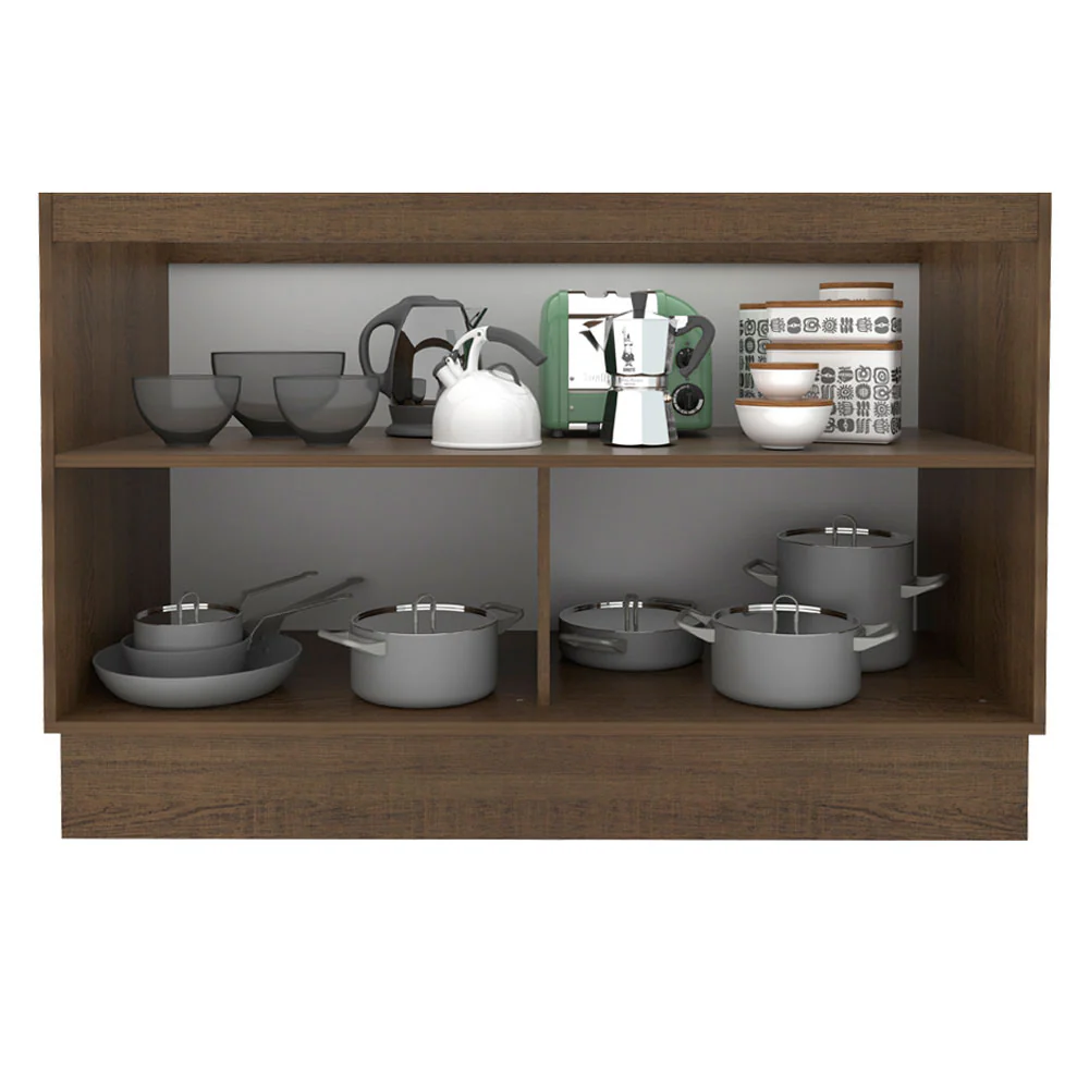 Balcão Gabinete de Pia Madesa Glamy 120 cm 2 Portas (Sem Tampo e Pia) Rustic - Image 3