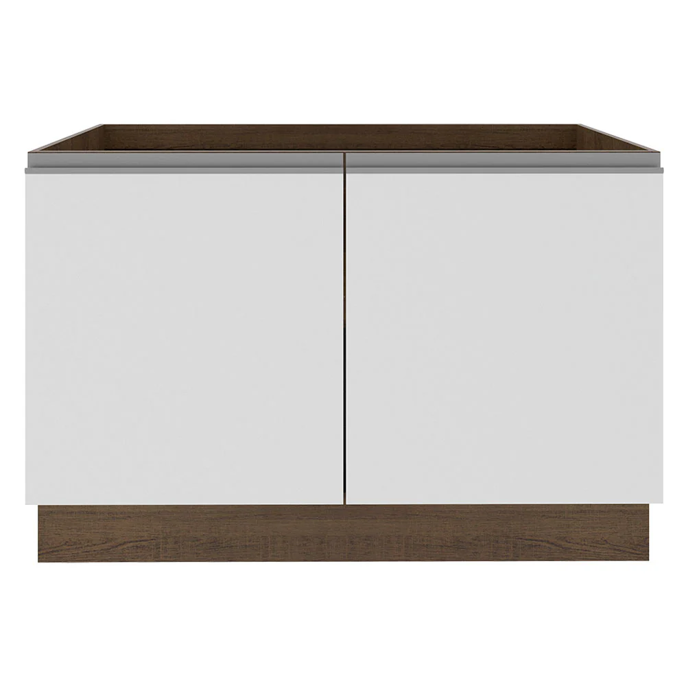 Balcão Gabinete de Pia Madesa Glamy 120 cm 2 Portas (Sem Tampo e Pia) Rustic/Branco - Image 10