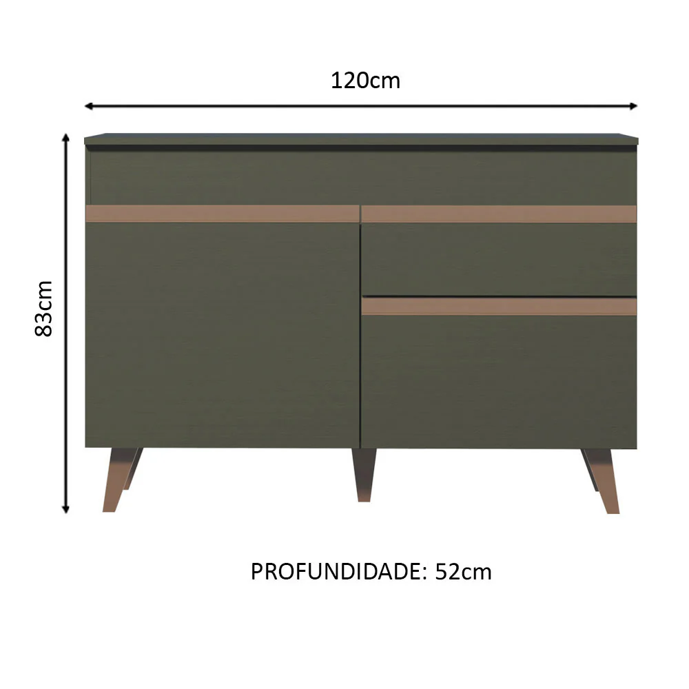 Balcão Gabinete de Pia Madesa Reims 2 Portas e 1 Gaveta Preto - Image 2