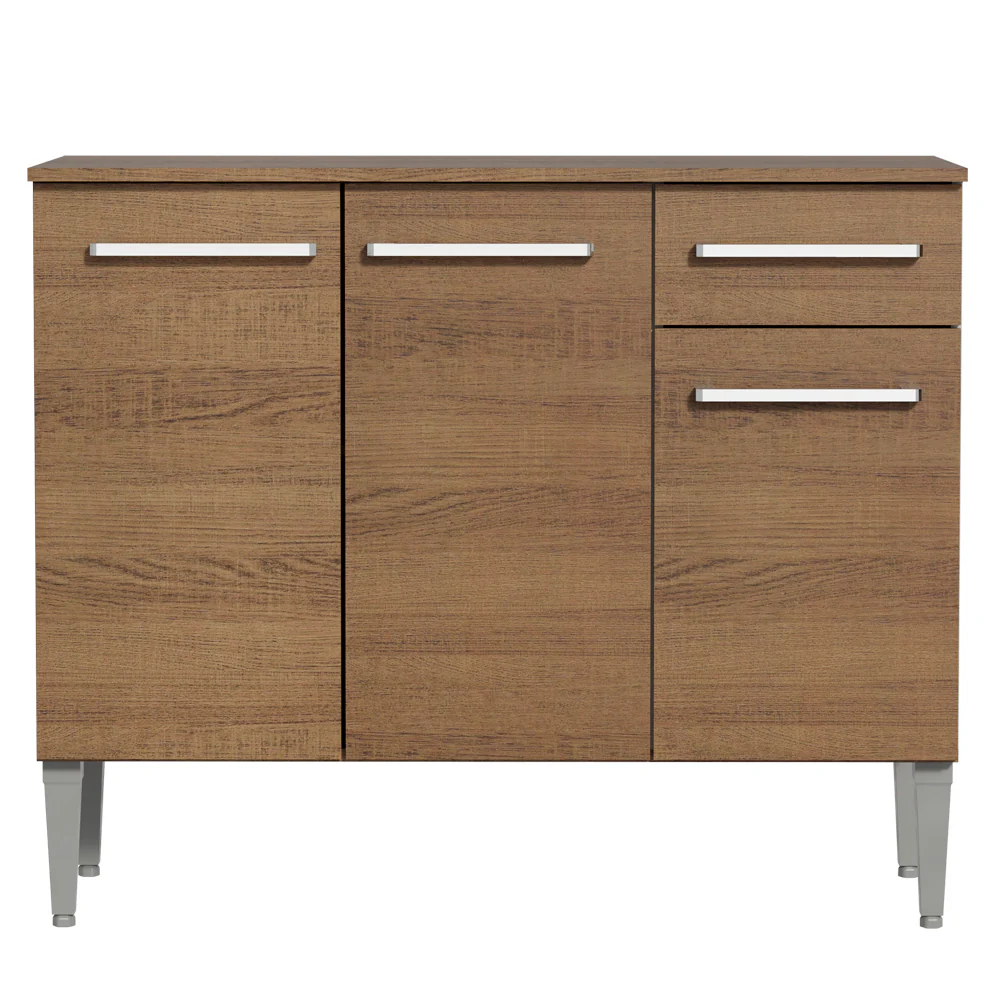 Balcão Gabinete Madesa Emilly 3 Portas e 1 Gaveta Rustic - Image 8