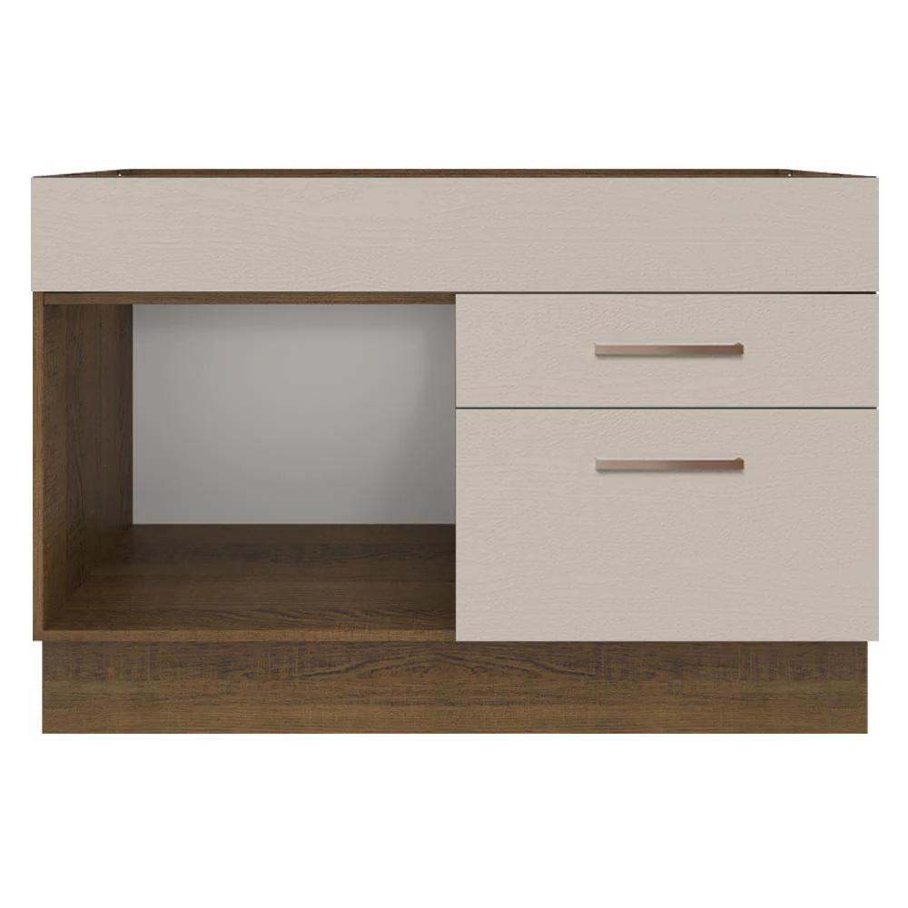 Balcão Gabinete de Pia 1 Porta e 2 Gavetas Rustic/Crema Agata Madesa - Image 6