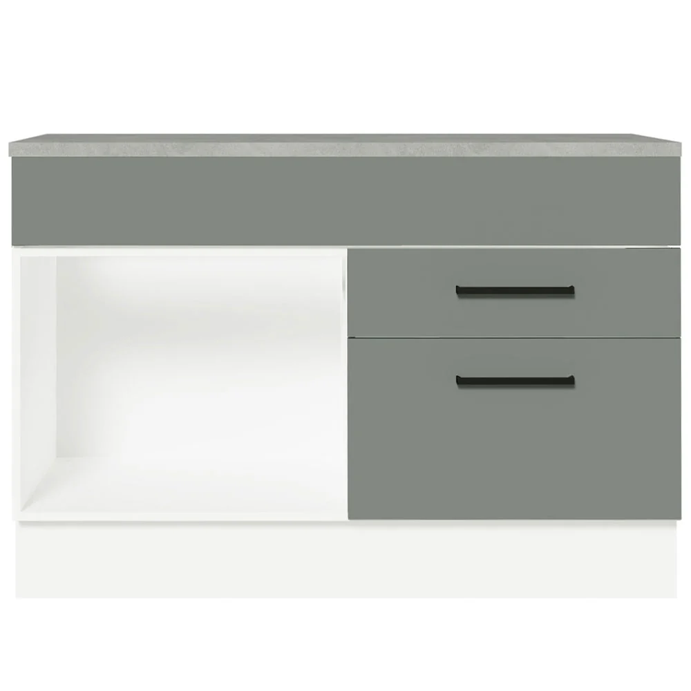 Balcão Gabinete 120 x 60 cm 1 Porta 2 Gavetas Branco/Cinza (Com Tampo) Agata Madesa - Image 11