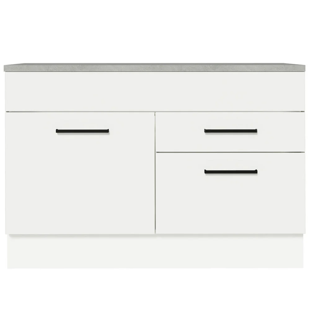 Balcão Gabinete 120 x 60 cm 1 Porta 2 Gavetas Branco (Com Tampo) Agata Madesa - Image 12