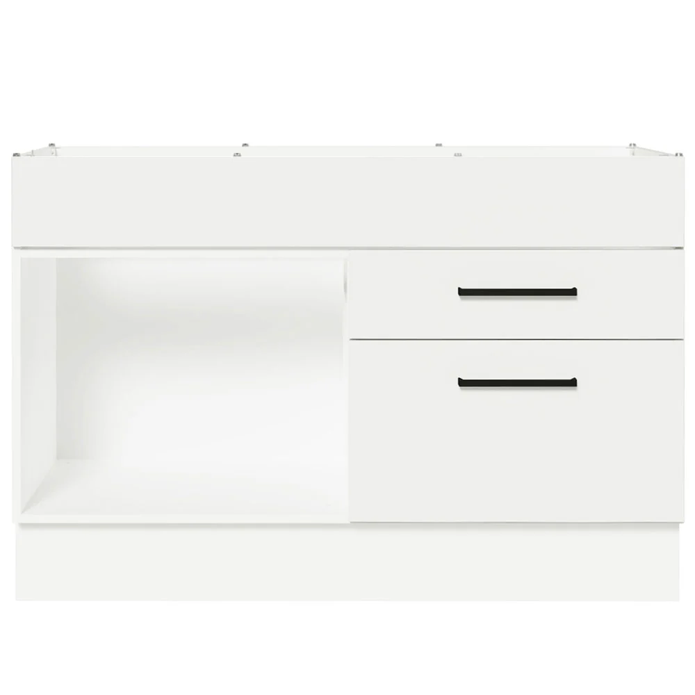 Balcão Gabinete de Pia 120 x 60 cm 1 Porta 2 Gavetas Branco (Sem Tampo) Agata Madesa - Image 12