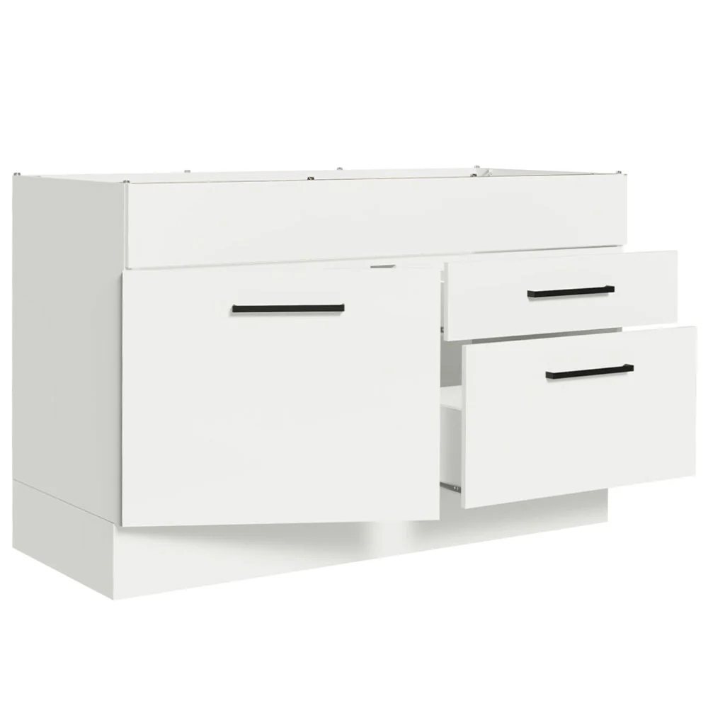 Balcão Gabinete de Pia 120 x 60 cm 1 Porta 2 Gavetas Branco (Sem Tampo) Agata Madesa - Image 5