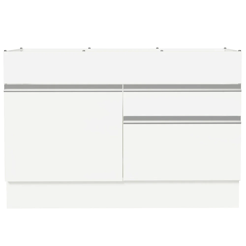 Balcão Gabinete de Pia 120 x 60 cm 1 Porta 2 Gavetas Branco (Sem Tampo) Glamy Madesa - Image 11