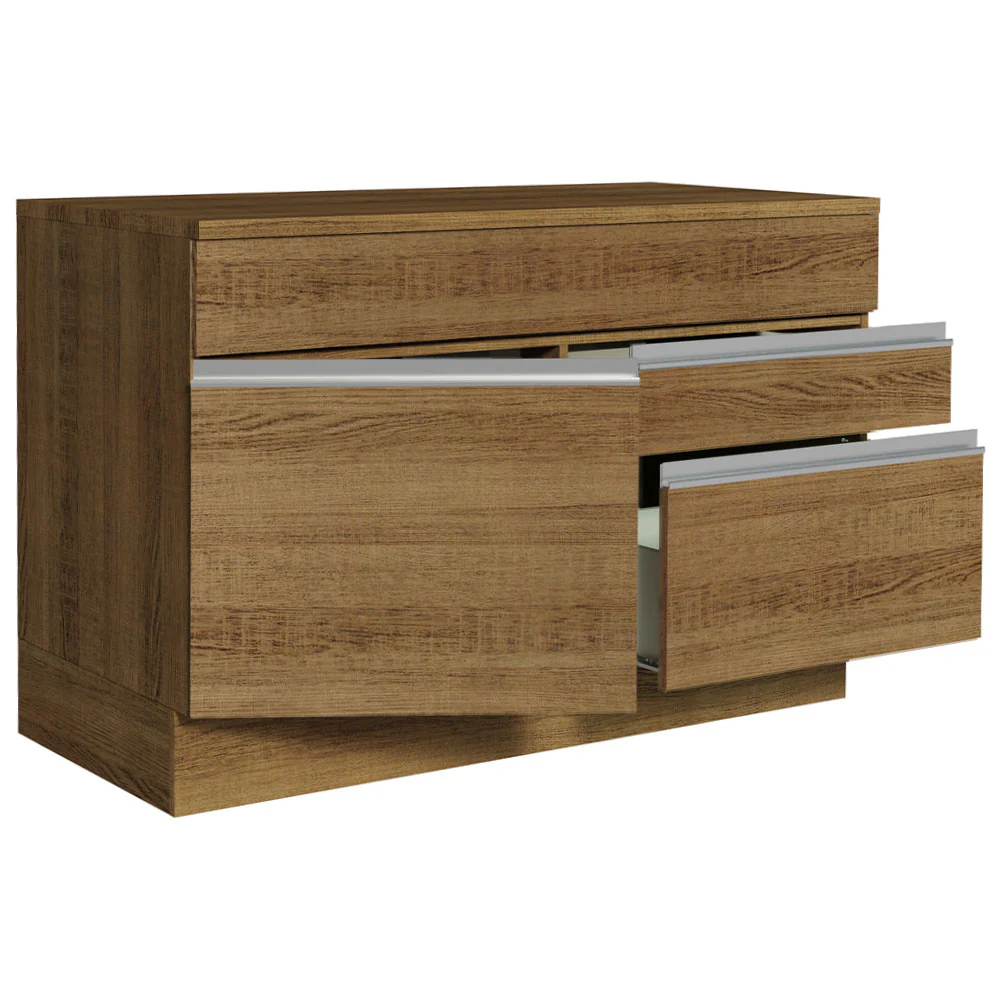 Balcão Gabinete 120 x 60 cm 1 Porta 2 Gavetas Rustic (Com Tampo) Glamy Madesa - Image 5