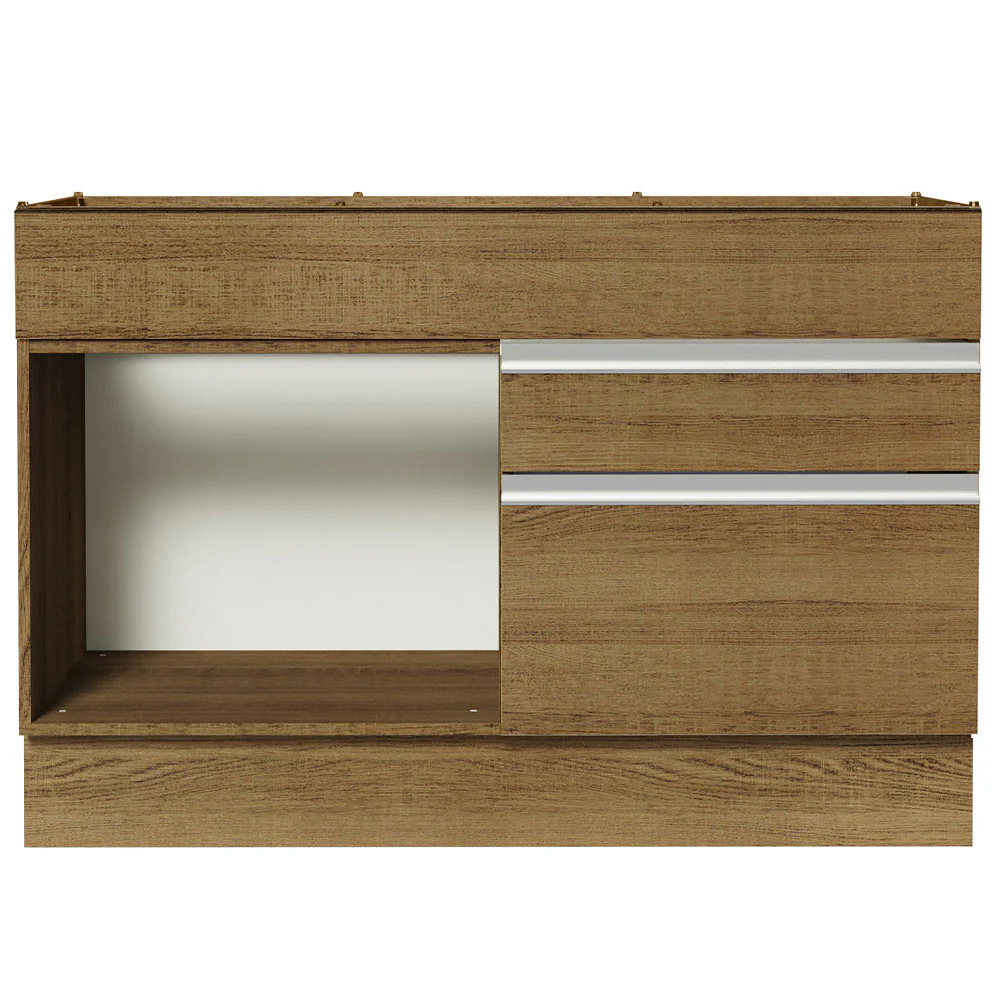 Balcão Gabinete de Pia 120 x 60 cm 1 Porta 2 Gavetas Rustic (Sem Tampo) Glamy Madesa - Image 11