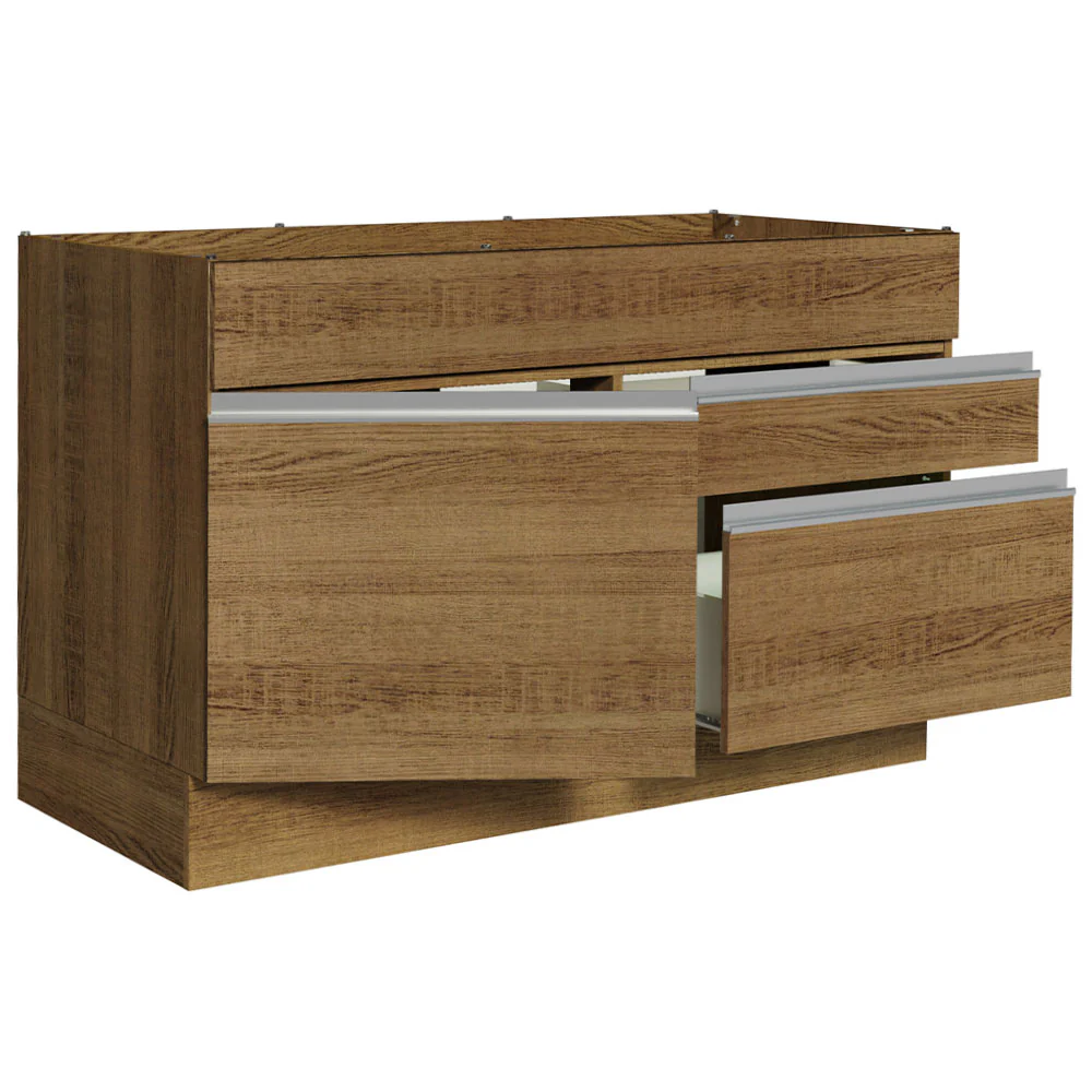 Balcão Gabinete de Pia 120 x 60 cm 1 Porta 2 Gavetas Rustic (Sem Tampo) Glamy Madesa - Image 5